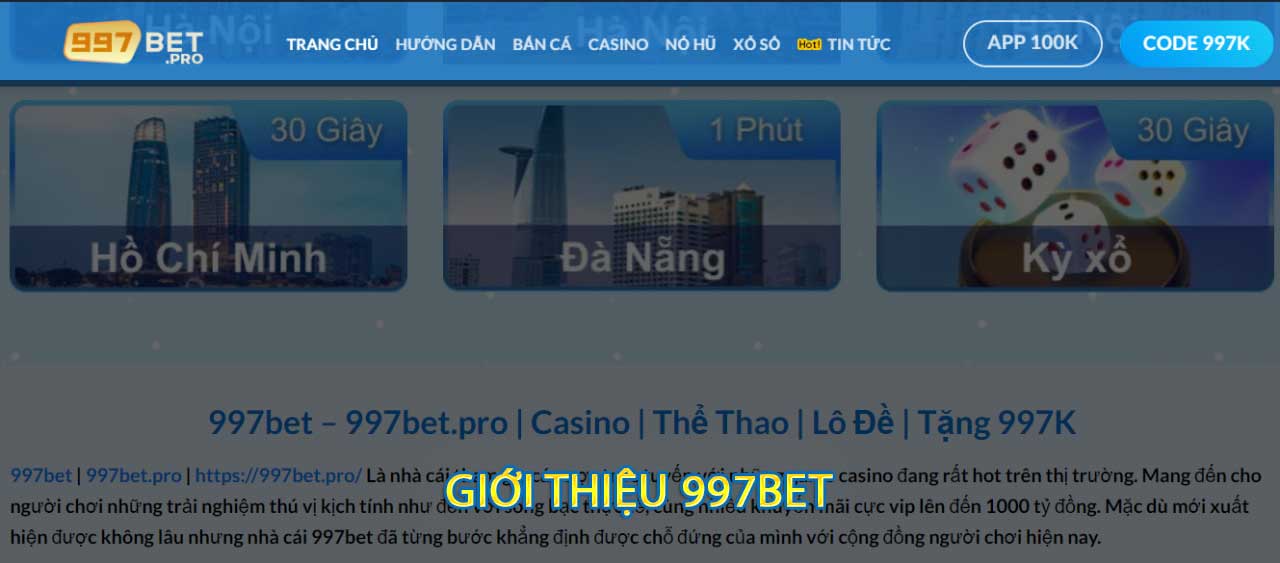 giới thiệu 997bet